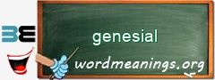 WordMeaning blackboard for genesial